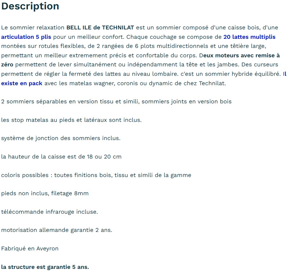 Sommier Électrique Belle Ile — 